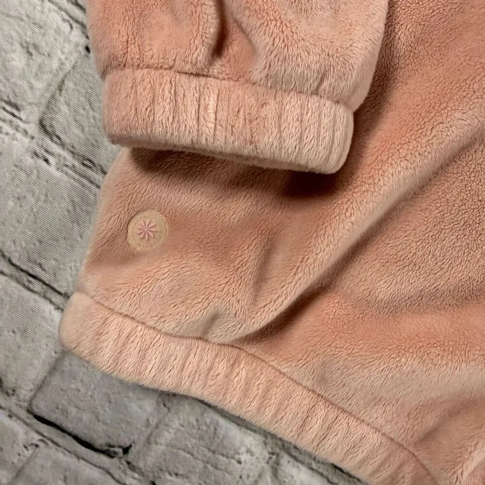 Athleta Girl Cozy Feelin Great Plush Full Zip Hooded Fleece Pink Size L/12  A